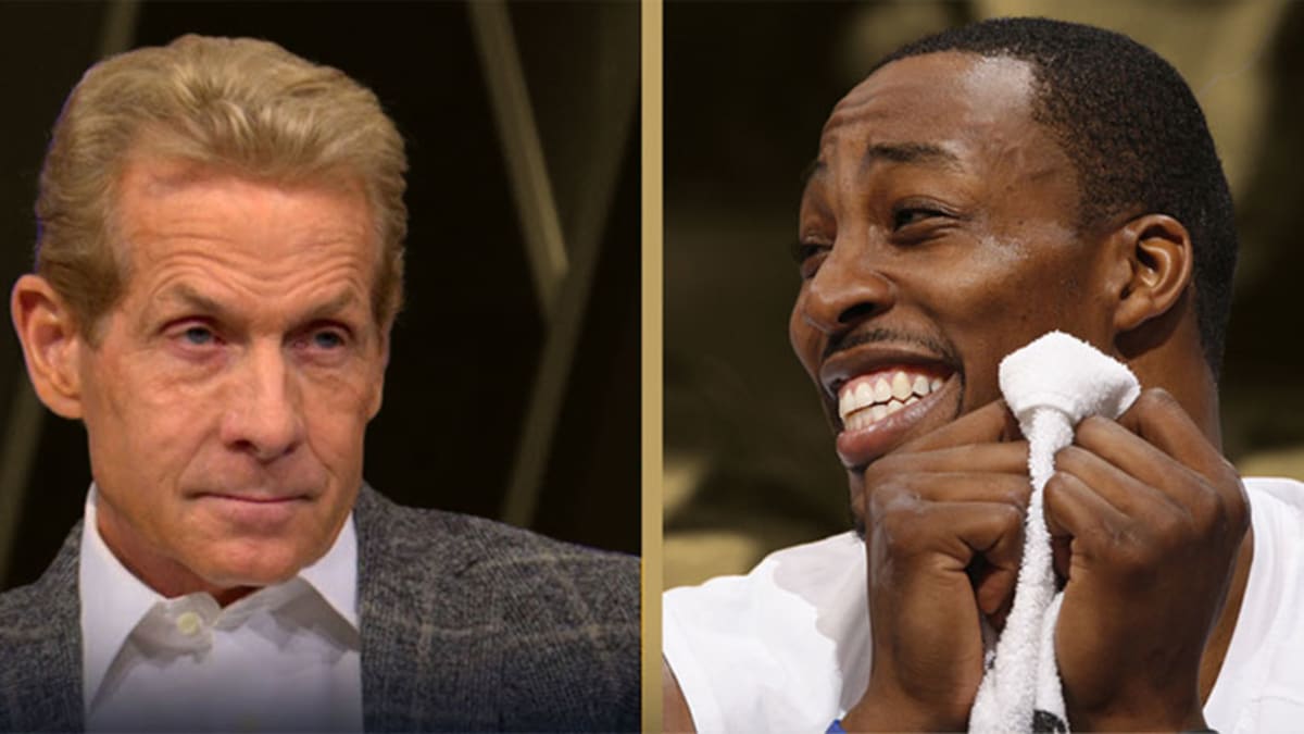 Shannon Sharpe and Skip Bayless give each other flowers upon exit