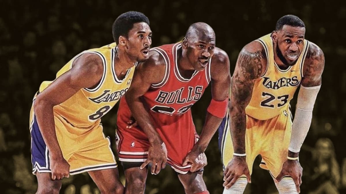 3 NBA Legends Kobe Bryant Michael Jordan Lebron James Champion