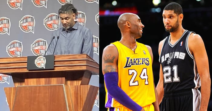 Tim Duncan Gets Emotional Speaking About Kobe Bryant At The Hof Press Conference Basketball