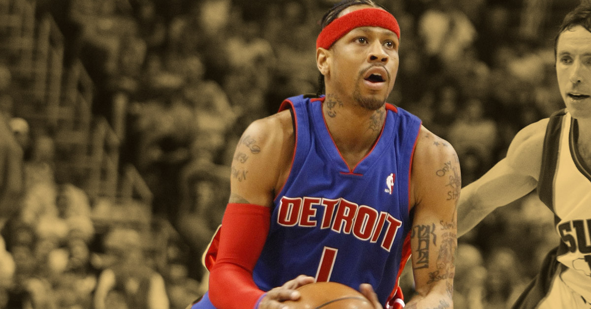 Allen Iverson Detroit Pistons - Size L - NBA Basketball Jersey