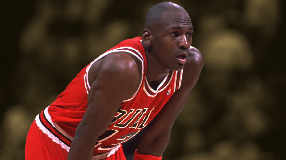 Michael Jordan Pictures: MJ wearing a black Bulls Jersey in the